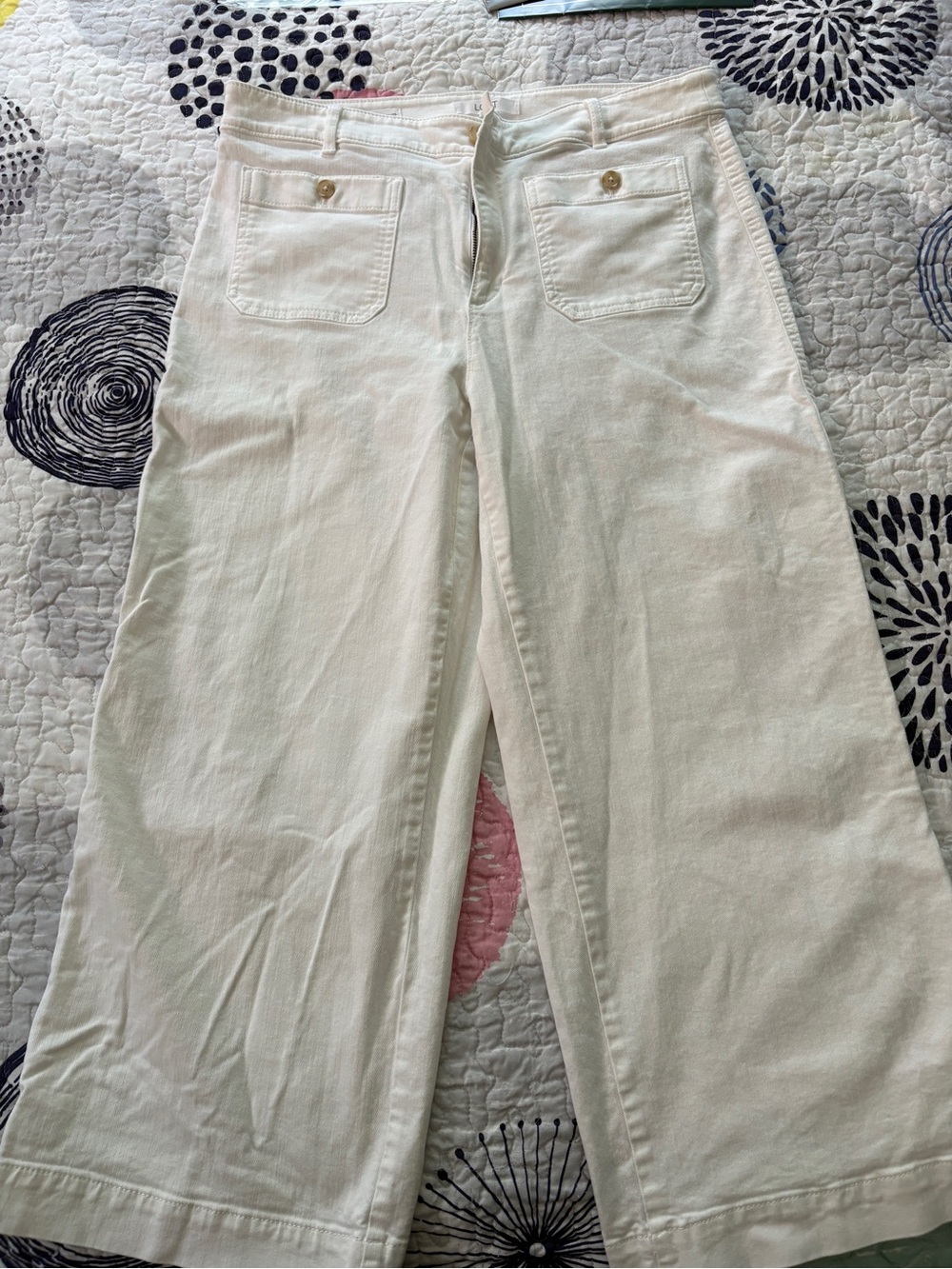 LOFT Palmer Wide Leg Pants with Patch Pockets